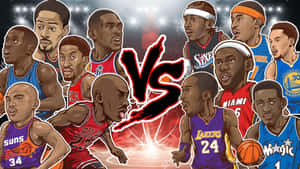Nba Players Caricature Drawing Wallpaper