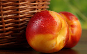 Nectarine Fruit Basket Hd Wallpaper