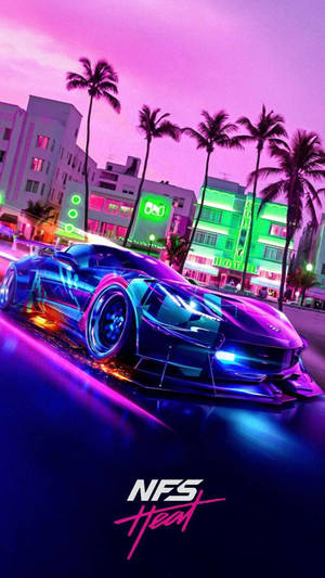 Need For Speed Car Purple Aesthetic Iphone Wallpaper