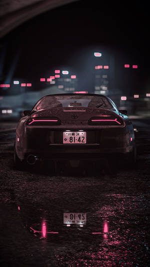 Need For Speed Car With Puddle Iphone Wallpaper