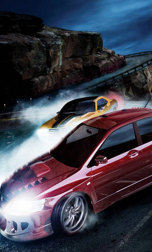 Need For Speed Cars On Wavy Road Iphone Wallpaper