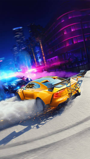 Need For Speed Sports And Police Car Crashing Iphone Wallpaper
