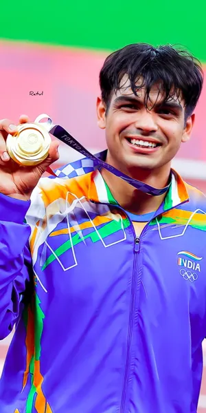 Neeraj Chopra Happy Wallpaper