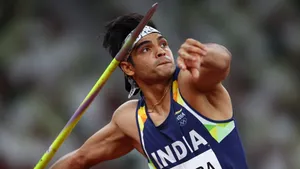 Neeraj Chopra Long Spear Wallpaper