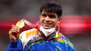 Neeraj Chopra Removes Mask Wallpaper