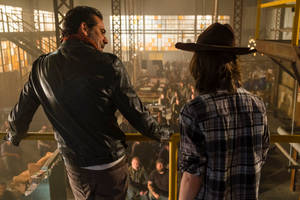 Negan And Carl Talking Wallpaper