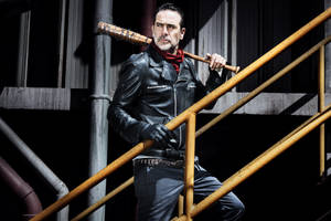 Negan On A Staircase Wallpaper