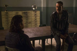 Negan Smith Talking To Eugene Porter Wallpaper