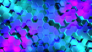 Neon Aesthetic Hexagon Pattern Wallpaper
