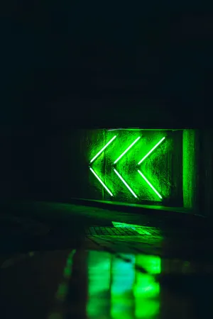 Neon Arrow Signage Wall Wallpaper