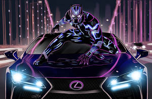 Neon Black Panther 4k Ultra Hd Dark Art Wallpaper