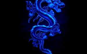 Neon_ Blue_ Chinese_ Dragon_ Art Wallpaper