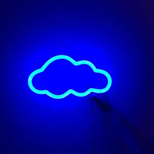 Neon Blue Cloud Led Wallpaper