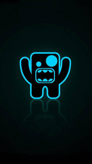 Neon Blue Domo Logo Wallpaper