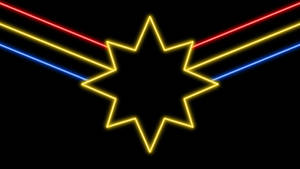 Neon Captain Marvel Logo Wallpaper