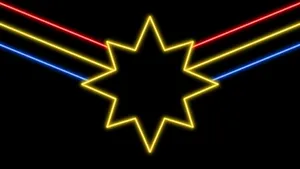 Neon Captain Marvel Logo Wallpaper