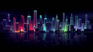 Neon Cityscape Image Wallpaper