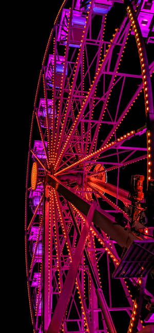 Neon Dark Purple Ferris Wheel Wallpaper