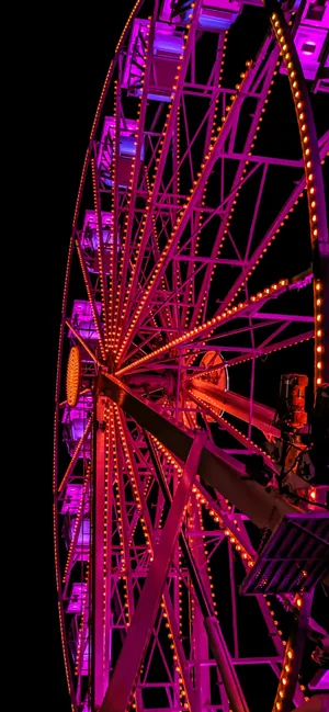 Neon Dark Purple Ferris Wheel Wallpaper