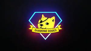 Neon Diamond Doges Meme Wallpaper