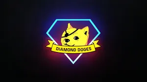 Neon Diamond Doges Meme Wallpaper