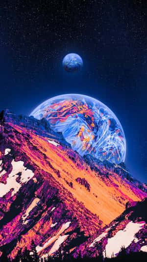 Neon Galaxy – Explore The Depths Of A Seemingly Infinite Sky Wallpaper