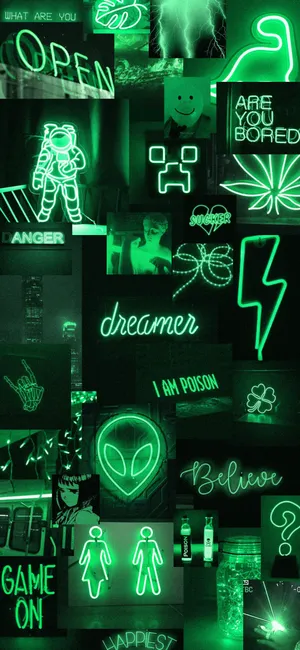 Neon Green Aesthetic Desktop 1183 X 2560 Wallpaper