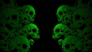 Neon Green Hd Skull Wallpaper