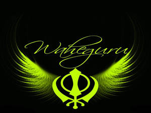 Neon Green Sikhism Symbol Waheguru Wallpaper