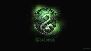 Neon Green Slytherin Crest Wallpaper