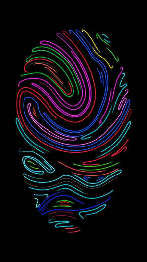 Neon Light Fingerprint Iphone Live Wallpaper