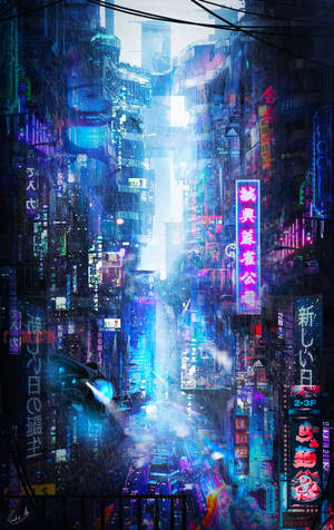 Neon Lights And Beautiful Rain Wallpaper