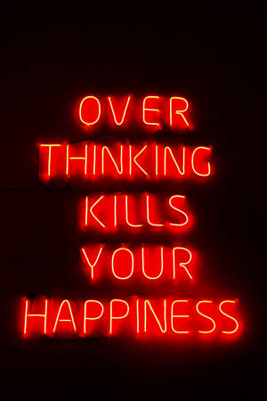 Neon Lights Happiness Quote Wallpaper