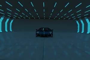 Neon Lit Underground Lamborghini Wallpaper