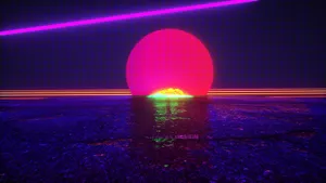 Neon Moon Horizontal Lines Wallpaper