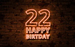 Neon Orange Aesthetic 22 Happy Birthday Wallpaper