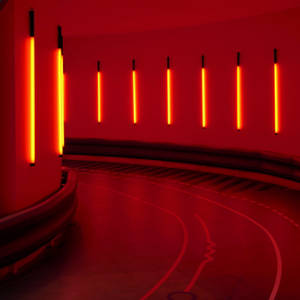 Neon Orange Aesthetic Tunnel Lights Wallpaper