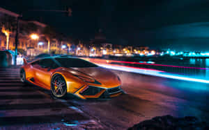Neon Orange Lamborghini Wallpaper