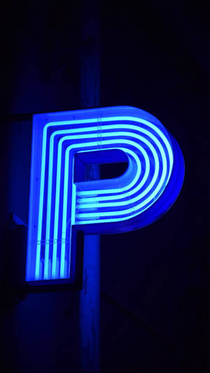 Neon P Letter Wallpaper