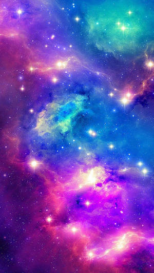 Neon Pastel Galaxy Nebula Wallpaper