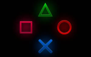 Neon Playstation Action Buttons Wallpaper