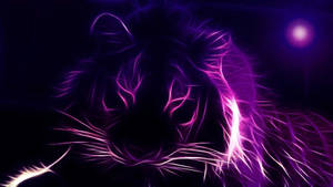 Neon Purple Aesthetic Tiger Silhouette Wallpaper