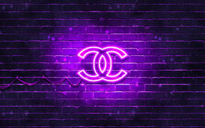 Neon Purple Chanel Logo Wallpaper