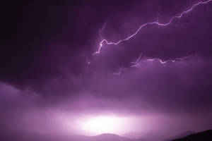 Neon Purple Iphone Sky Lightning Wallpaper
