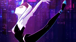 Neon Purple Spider Gwen Ballet Wallpaper