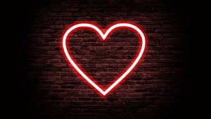 Neon Red Aesthetic Heart Wallpaper