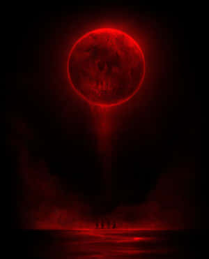 Neon Red Blood Moon Phone Wallpaper
