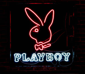 Neon Red Playboy Logo Wallpaper