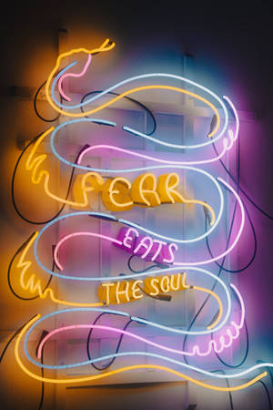 Neon Sign Close-up In National Gallery Wallpaper