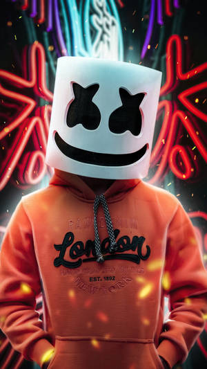 Neon Signs Background Marshmello Hd Iphone Wallpaper